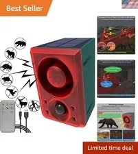 Solar Outdoor Motion Sensor Alarm - Dog Barking & Gunshot Sound 130db Motion ...