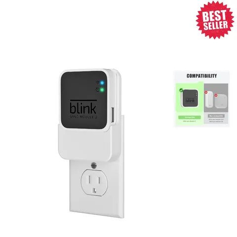 Aluminum Wall Mount & Charger for Blink Sync Module 2 - No Drilling