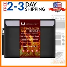 Fireproof Money Bag for ash 13.3"x10.3", Fireproof Doument Bag & Passport Hol...