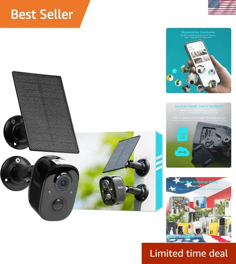 Vicohome G6B Best 2K Solar Security Camera Wireless Outdoor System, No NVR Ne...