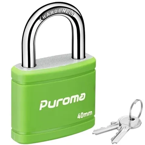 Puroma Keyed Padlock, 7/8" Locker Lock 40mm Heavy-Duty for Gate Fence Hasp