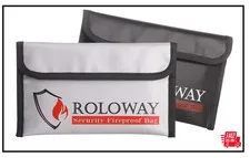 ROLOWAY Fireproof Bag (5 X 8 ), Money Wallet Cash Fireproof Bag (2-Pack)