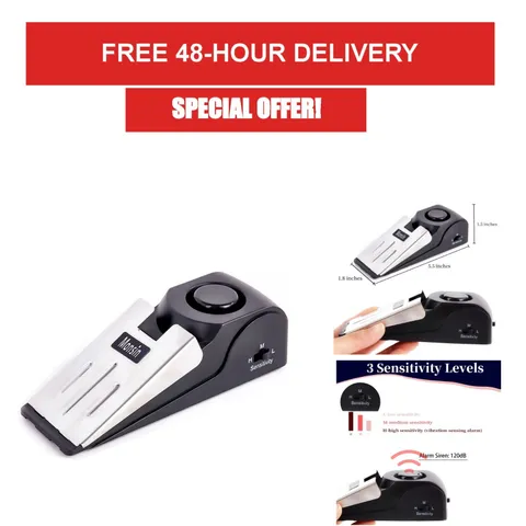 Monsin Door Stop Alarm with 120DB Security Alarm - Travel Home Use