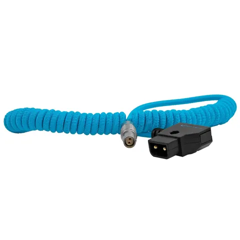 14 To 29 Inch Coiled DTap To 2Pin LEMO Female Power Cable RED Komodo Blue