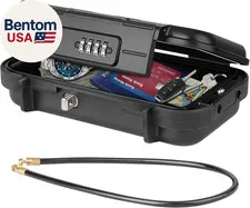 Portable Safe Box, Waterproof Anti-Theft Beach Travel Safe Box Combination Secur