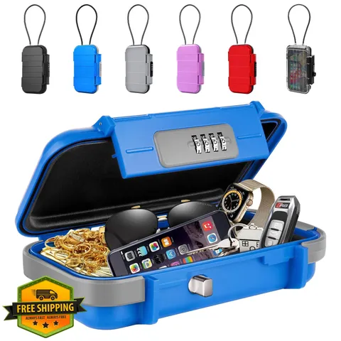 BKNOOU Portable Safe Blue Removable Chain Waterproof