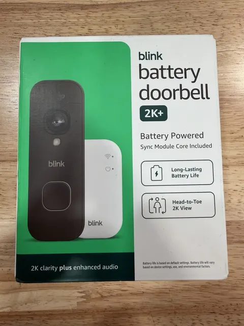 Blink - Battery Black Doorbell 2K+ Sync Module Core Wireless Video NEW SHIPPING