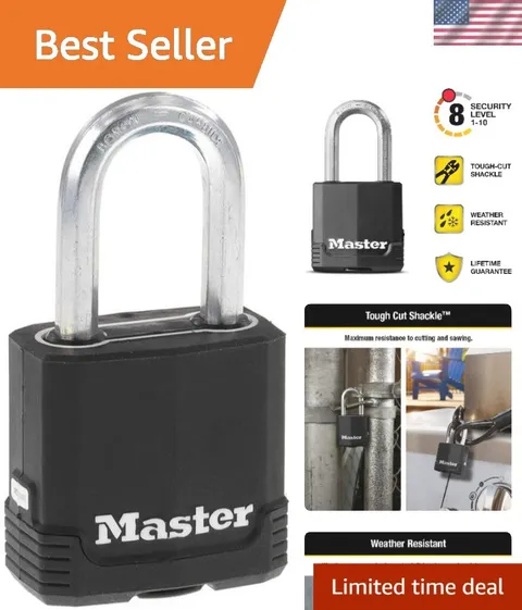 Magnum Outdoor Padlock, Heavy Duty Keyed Lock M115XDLF | 1-7/8" Weather Resis...