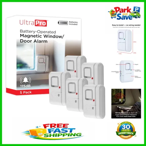 Battery-Powered Home Security Alarm, 5 Pack - Peace of Mind Guaranteed
