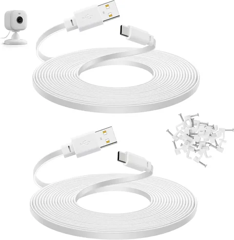 2-Pack 30 ft Power Cord for Blink Mini 2, Blink Outdoor 4 Camera, Long USB C Ext