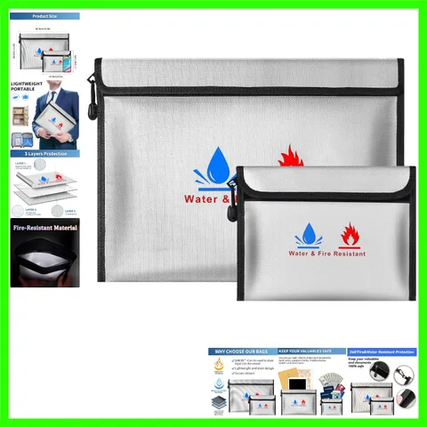 Durable Fire & Water-Resistant Safety Pouches - Compact Sizes for Every Use
