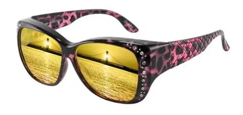 Night Vision Driving Glasses Anti Glare Purple Havana Night Driving Yellow