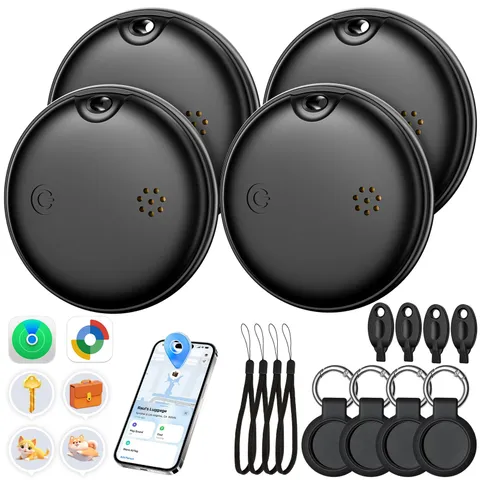 4-Pack Smart Bluetooth Tracker, iOS & Android, IP68, 100dB, Replaceable Battery