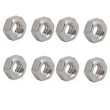 8pcs. 1/4"-20 Bsw 304 Stainless Steel Wire Hex Nut Fixing Silver Tone