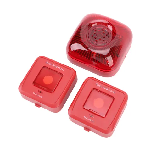 4 Pack Wireless RF 433MHz Fire Alarm Bell Sound Light Alert US Plug V1