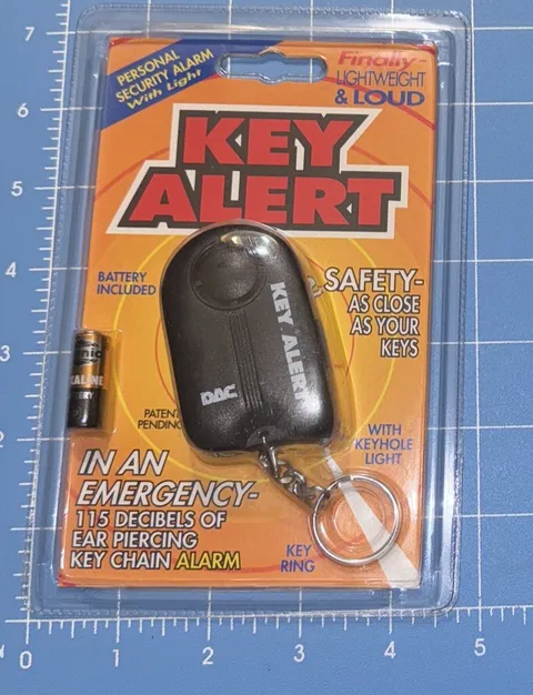 Key Alert Personal Security Alarm and Light Key Ring Size 115 Decibels