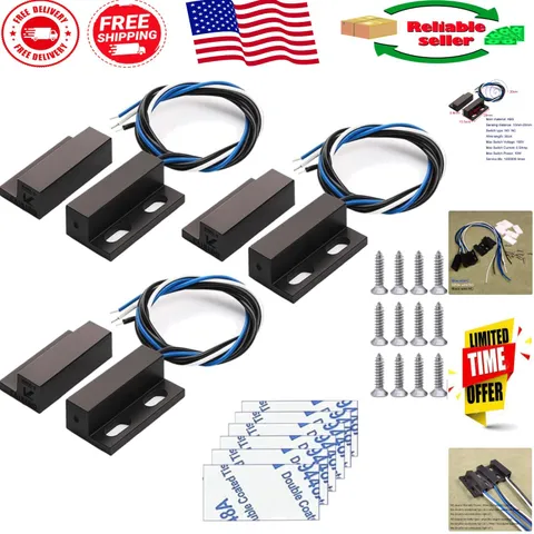 Recessed Magnetic Security Reed Switches 3-Pack - Ideal for Theft Deterrent