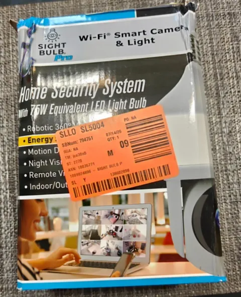 Sight Bulb Pro WiFi 1080p Smart Security Camera LED Light New Open Box