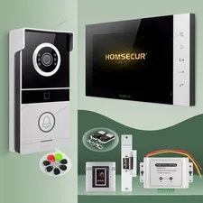 HOMSECUR 7" Video Doorphone Intercom Door Bell Door Unlock Monitoring Security