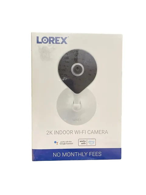 Lorex 2K Wi-Fi Indoor Camera W461AC-E Google Assistant Alexa Compatible White