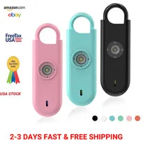 Personal Safety Alarm for Women 140dB Keychain with Strobe Light Pink Blue Black