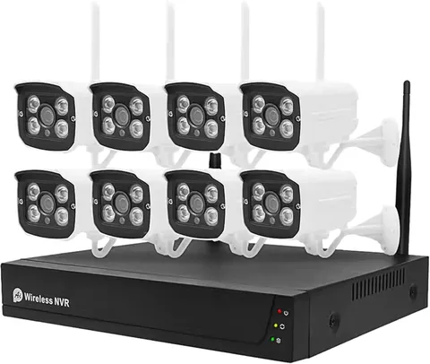 Supersonic 8-Channel HD Wireless Security Camera System Outdoor/Indoor SC-5008NV