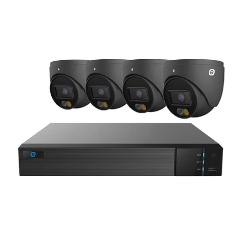 8MP IP KIT / 8 Channel NVR / 4 Dual Light 4 Megapixel Turret Cameras (Gray Color