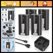 4 Pack 7200mAh Rechargeable Batteries & Fast Charger for Ring Doorbell & Cameras