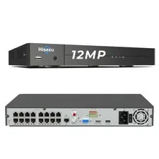 Hiseeu 12MP 16CH PoE NVR Network Video Recorder for Home 16CH-12MP, Black