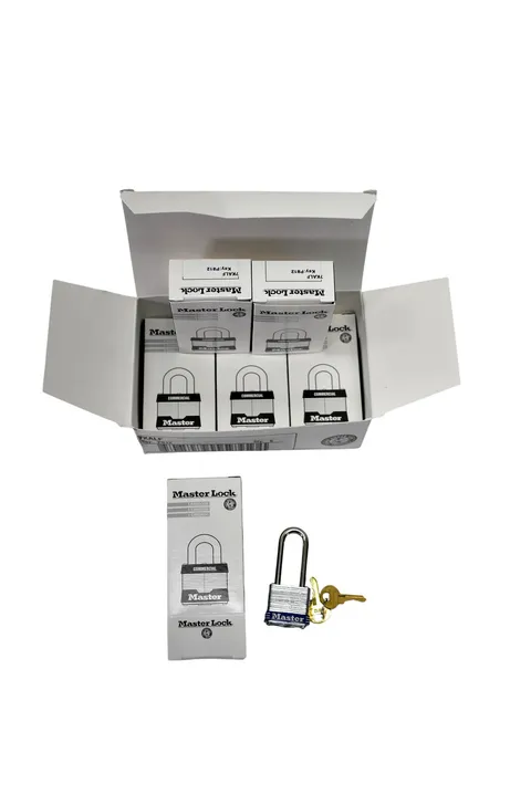 Master Lock 7KALF Padlocks Keyed Alike P812 Laminated Steel Long Shackle 6-Pack