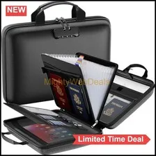 Fireproof File Organizer Lock Hard Case Document Box 13 Pocket A4 Waterproof