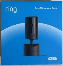 RING Pan-Tilt Ind Cam w/ 360° HD Horizontal Pan Cov, Live View & 2Way Talk (Blk)