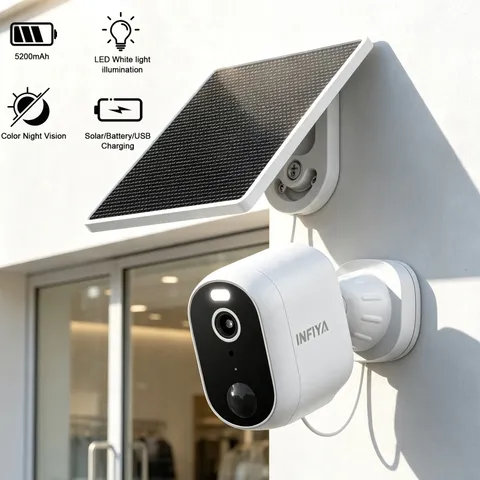 INFIYA Z1 2K Solar WiFi Outdoor Security Camera Wireless Color Night Vision