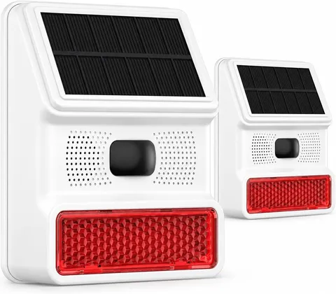 Solar Motion Sensor Alarm, 120dB Outdoor Waterproof Strobe Siren, Wireless Secur