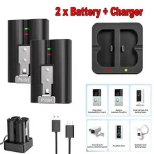 2 Pack 7200mAh V4 Battery with Charger Station for Ring Video Doorbell 2/3/4