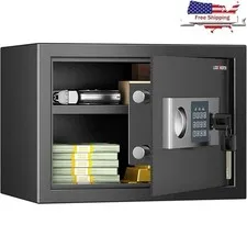 Secure Storage Safe Box Electronic Lock Anti-Theft Removable Shelf Easy Access