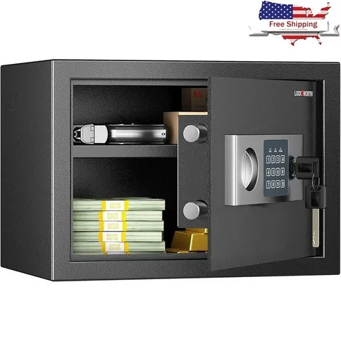 Secure Storage Safe Box Electronic Lock Anti-Theft Removable Shelf Easy Access