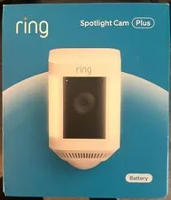 NIB Ring Spotlight Cam Plus Indoor/Outdoor Wireless Security Camera WHITE