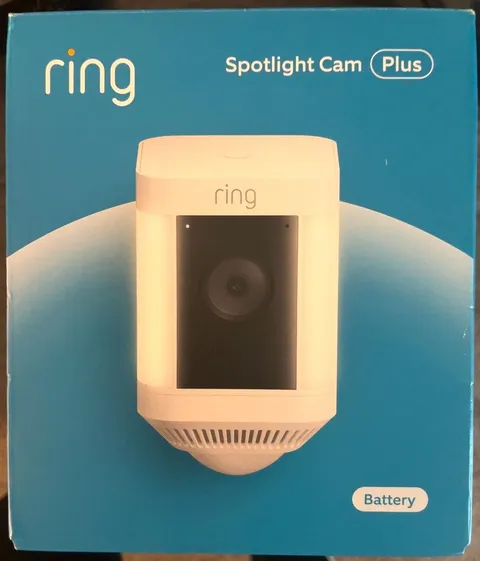 NIB Ring Spotlight Cam Plus Indoor/Outdoor Wireless Security Camera WHITE