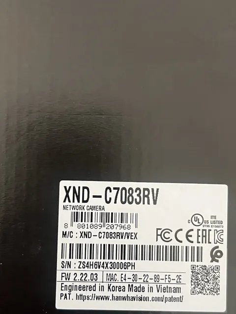 Hanwha XND-C7083RV