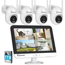 Wireless Home Security Camera System 2-Way Audio Color Night Vision 5MP Monitor