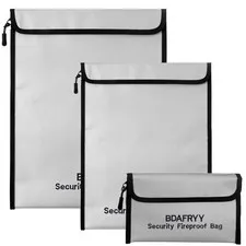 3 Pcs Fireproof Waterproof Money Important Document Bag(2000?),Fire Proof Bag fo