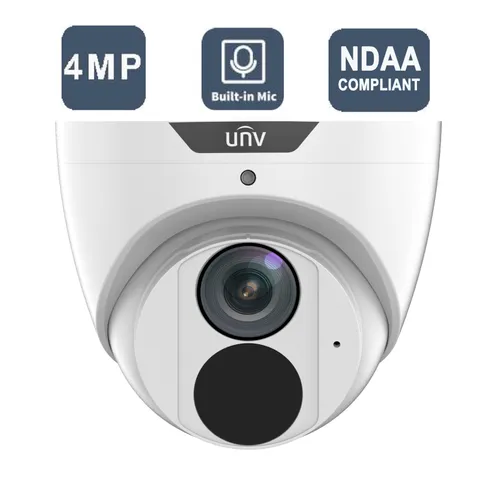 UNIVIEW 4MP PoE IP Turret Network Security Camera with Mic ONVIF NDAA Compliant