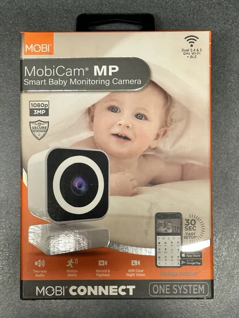 MobiCam MP Smart Baby Monitoring Camera, Security, Dual 2.4 & 5 GHz Wifi + Ble