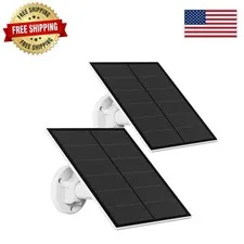 2 Pack Solar Panel for Security Cameras - 5W Waterproof Charger with Adjustab...
