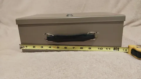 Fire resistant Document Box with Key Lock, Small Safe Box for Valuables