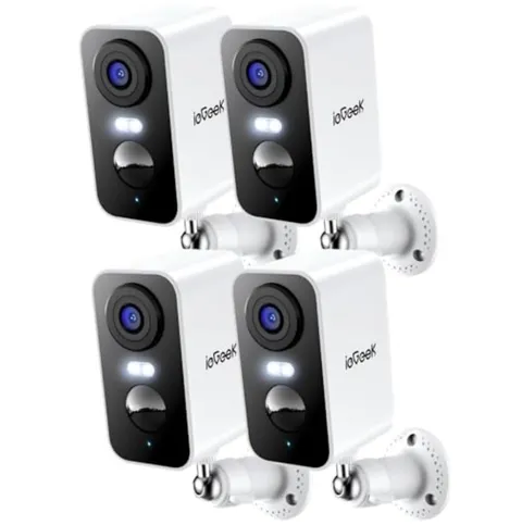 Wireless Security Camera System 4 Pack 2K Outdoor Battery Powered 2.4GHz WiFi