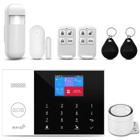Wireless Home Alarm System 8-Piece Kit, WiFi/4G Alarm System for Home Securit...
