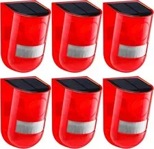 Qualirey Solar Sound and Light Alarm Motion Sensor 129db 6 Pack