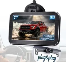 HD 1080P Backup Camera : Night Vision 7" Monitor with Camera, Black-One Pack